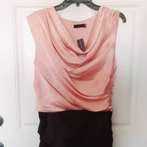 The Limited EVENT Rose Gold and Black Knee Length Dress, Size 14